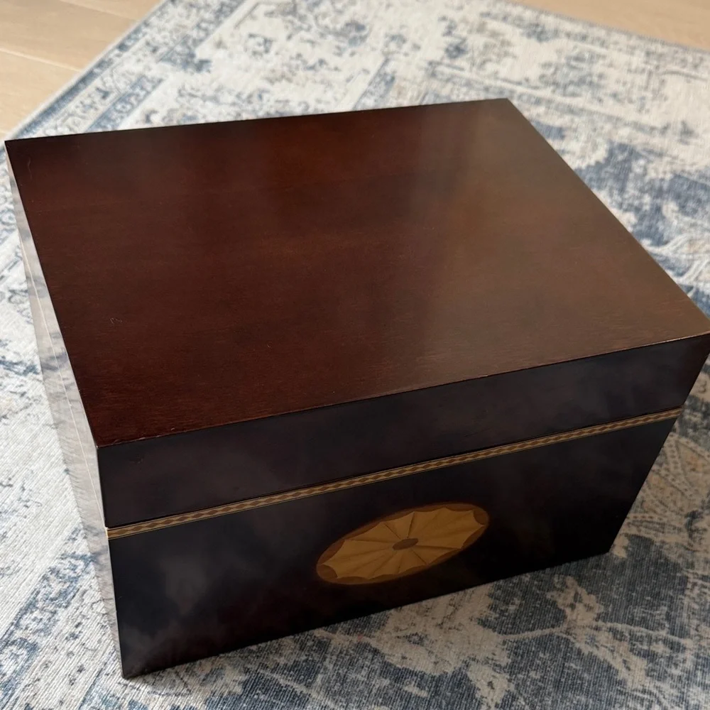 The Bombay Company Vintage Mahogany Wooden Letter Box Desk Organizer Jewelry Box - Picture 1 of 6